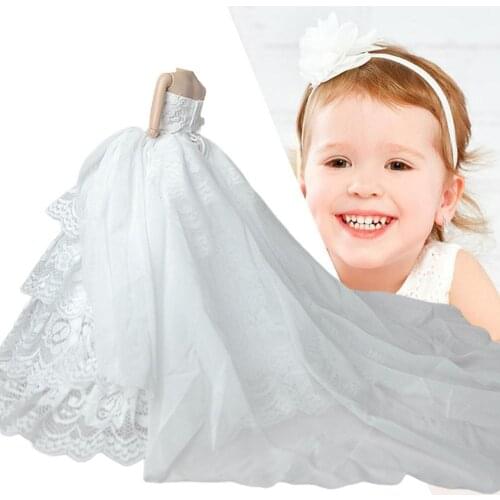 Doll Dress Doll Clothes Princess Luxury Tailing Wedding Accessories Bride Toy Doll Gift Fantasy Dress Wedding T7N4