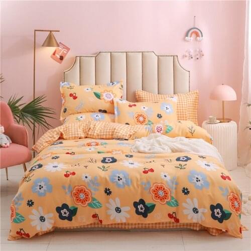 Brushed bedding, three-piece set, bed sheet, quilt cover, pillowcase, four-piece set, winter single student dormitory quilt
