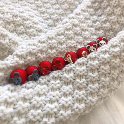 S925 Silver Geometric Spherical Mouse Ears Stud Earrings for Women Piercing Earrings Jewelry