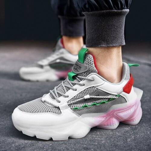 Spring New Running Shoes For Men Breathable Chunky Sneakers Cushioning Sports Shoes Outdoor Hard-wearing Jogging Shoe Zapatillas