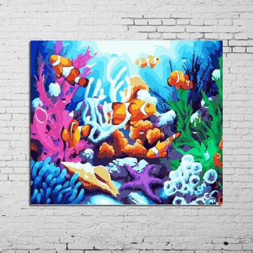Modern Abstract colorful landscape Picture 100% HandPainted underwater world Oil Painting on Canvas Home Decoration Wall artwork