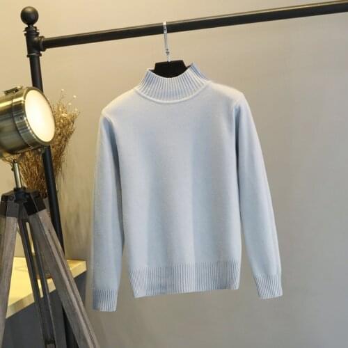 BYGOUBY Knit Women Basic Sweater Elegant Crop Autumn Winter Woman Clothing 2020 Turtle Neck Jumper Tops Women Christmas Sweaters
