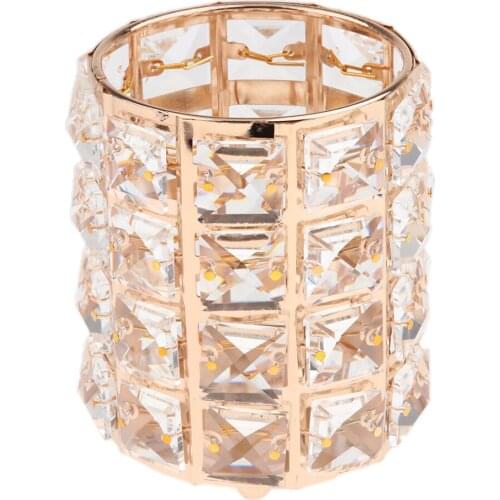 Solid Crystal Makeup Brush Holder Cup Cosmetic Brush Display Container Comb Storage for Dresser, Bathroom, Bedroom, Office Desk