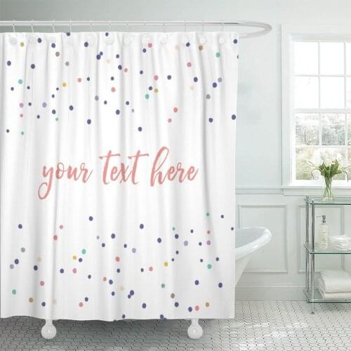 Colorful Cute Confetti Scattered Stars Abstract Border Falling Triangles Shower Curtain Waterproof 72 x 78 Inches Set with Hooks