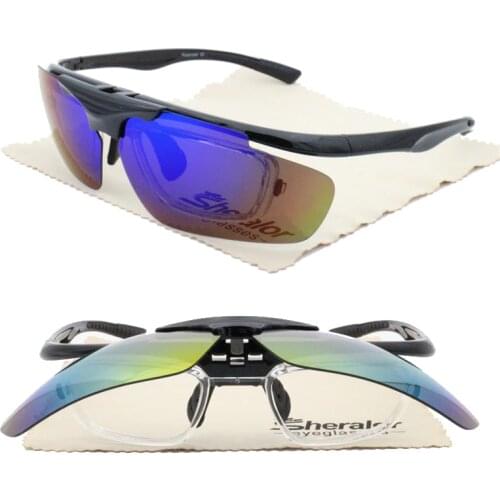 4 degrees bending front rim 6012 high quality flip up UV400 polarized anti-slip sport sunglasses with prescription lens