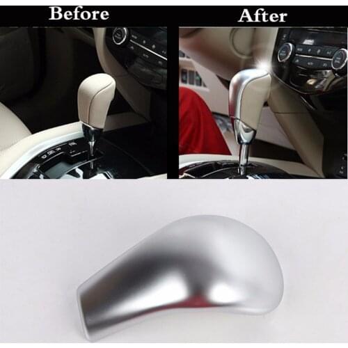 1 Piece ABS Chrome AT Gear Head Decoration Sticker Shift Knob Cover For Nissan X-Trail 2014 Car Gear Shift Collars