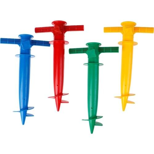 1PC Sun Beach Umbrella Stand Spike Fishing Pole Patio Parasol Ground Anchor Rain Gear Spikes Plastic Auger Holder