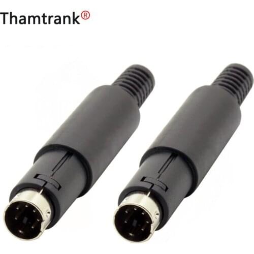 10pcs/lot 6 Pin Mini DIN Male Plug Wire Connector W/ Plastic Handle Mini DIN Adapter Converter for Keyboard/Mouse DIY