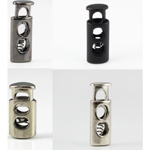 10pcs Pack Cord Lock Toggle Stopper lock Bean Black Gun Toggle Clip NK192