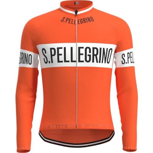 1976 Competition S.PELLEGRINO Team Man Retro Cycling Jersey Long Sleeves Clothing Triathlon Bike Jersey maillot ciclismo hombre