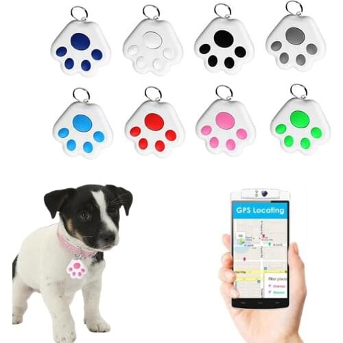 2021 Pet Supplies Dog Cat Mini Gps Tracker Device App Anti-lost Bluetooth Gps Tracker Cute Dog paw shape Key Finder