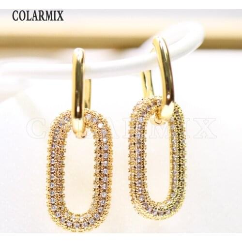 3 Pairs Natural Crystal earrings Oval dangle earrings zircon high quality jewelry Crystal earrings jewelry for women 30928