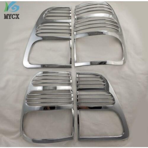 For Toyota Land Cruise 4500 LC100 FJ100 1998-2004 ABS Chrome accessories plated Rear Light Lamp Cover Trim Tail Light Cover 4pcs