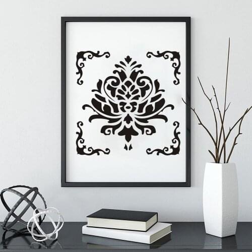 6PCS Openwork Painting Template Mandala Wall Painting Floor Furniture Decoration Painting Template 30 x 30cm