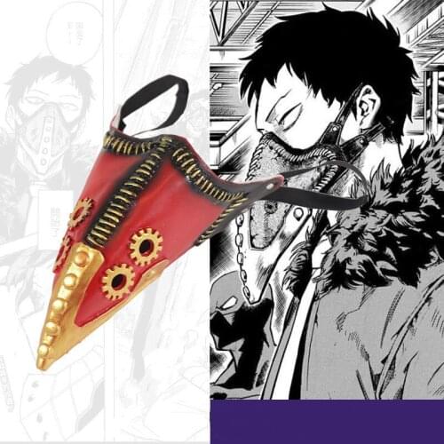Anime Boku no My Hero Academia Kai Chisaki Cosplay Prop Red Black Mask For Halloween Party