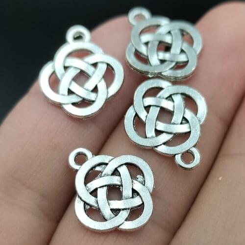 Antiquing 20PCS Chinese knot Charms Antique Pendant DIY for Necklace Earring Jewelry Findings Making