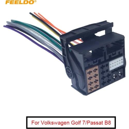 FEELDO 1PC Car Radio Stereo Headunit Wring Harness For Volkswagen Golf 7 (MK7/MQB)/Passat B8 OEM MIB Radio #MX6255