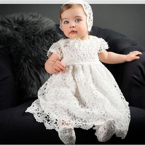 Hetiso Beige Baptism Infant Baby Girl Dresses Kids Party Dress Christening Dresses Newborn First Birthday Outfits Size 3-24 mont