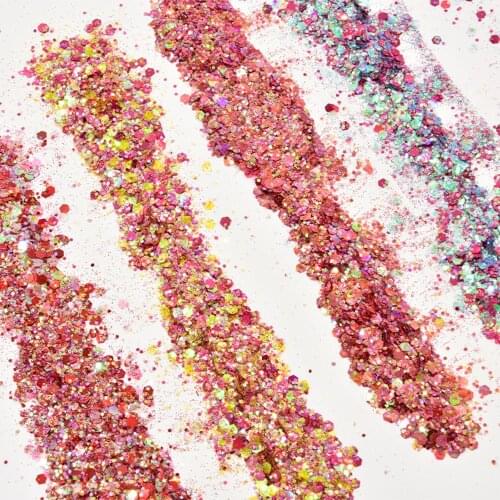 50g/Bag Shiny Gradient Nail Glitter Sequins Colorful Sparkly Laser Pigment Powder Hexagon Nail Art Dust Manicure Sequins #AU585