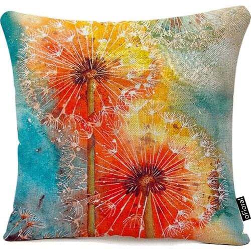 OFloral Throw Pillow Case Cushion Cover, Home Decor Cushion Cover Beautiful Dandelion Cotton Linen Throw Pillowcase Pillow