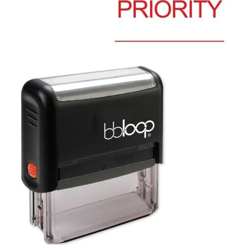 Bbloop Priority w/line Style Font and Design Self-Ink