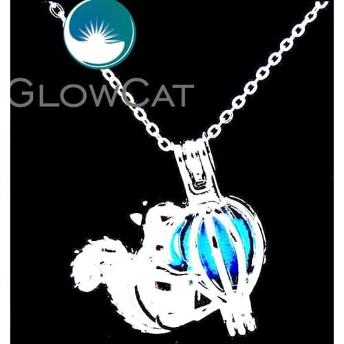 GLOWCAT L501 Squirrel Beads Cage Locket Chain Necklaces Making Aromatherapy Perfume Diffuser Cage Jewelry