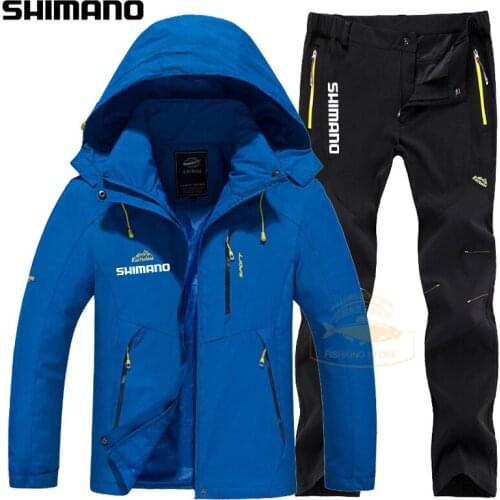 SHIMANO Fishing Clothing Set Autumn Winter Thin Fishing Jacket And Waterproof Pants Outdoor Fishing Wear M-4XL Shimano 2022
