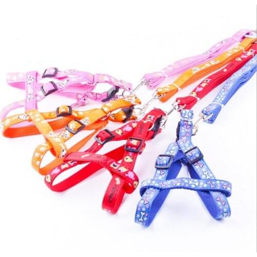 Adjustable Breathable Nylon Dog Harness and leash set Pet Vest Rope Dog Chest Strap Leash Set Collar Leads Harness for small dog