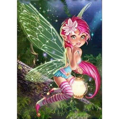 Cartoon elf diamond painting fairy girl rhinestone embroidery picture mosaic sticker kid toys diamond tapestry poster wall paper