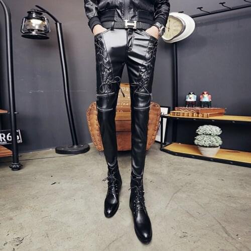 Mens Leather Pants Winter Thickening Slim Feet Male PU Pants Streetwear Men Ropa De Hombre 2020 Hip Hop Trousers Men