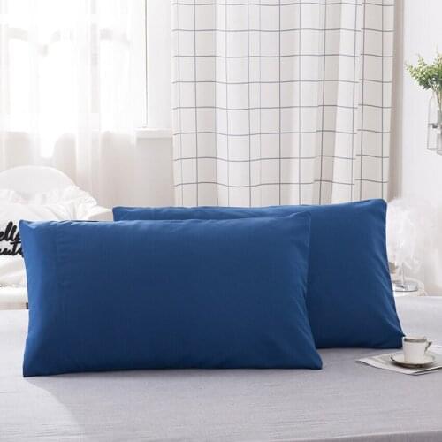 Solid Color 2pcs/Lot Pillowcases Cover Polyester Simple Style Colorful Use for Bedding Room Soft Close to Skin High quality