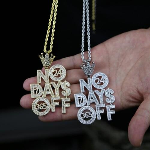 New arrived fashion hip hop styles necklace with cz paved big large letter initial pendant with long rope chain jewelry for men