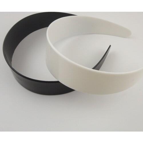 2PCS 3.8cm 4.8cm White Plain Plastic wide Headbands for womens no teeth as DIY accessories black raw hair hoops hairbands