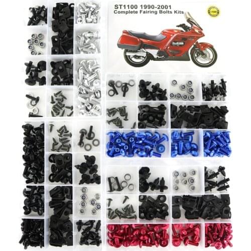 Fit For Honda ST1100 1990-2002 Complete Full Fairing Bolts Kit Motorcycle Aluminum Windshield Bolts Fairing Clips Bodywork Screw