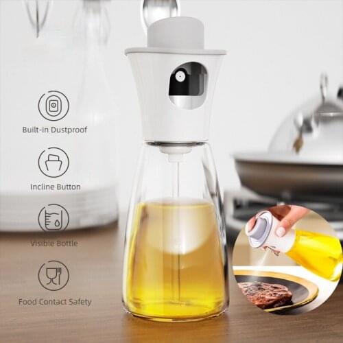 180ML Spray Olive Edible Oil Glass Bottle BBQ Baking Vinegar Salad Cooking Tool Condiments Dispenser Kitchen Supplies Oil Bottle