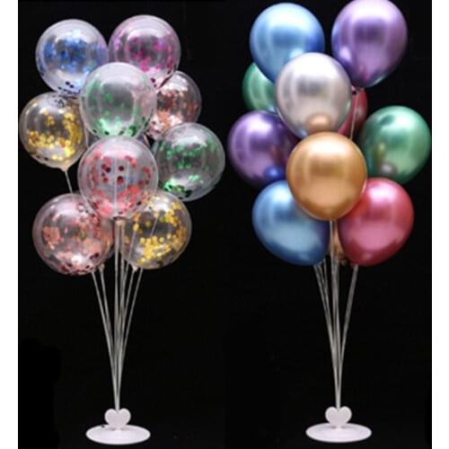 1set balloon rod 12 inch metal latex color balloon confetti balloon birthday party supplies inflatable ball helium balloon