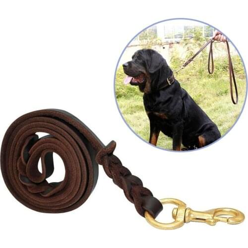1.2cm Width Handmade Braided Leather Best Military Grade Heavy Duty Dog Leash for Large Medium Small Dogs Training and Walking