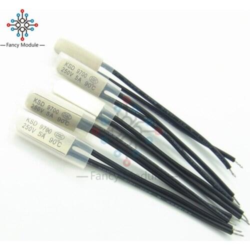 KSD9700 250V 5A Dual Metal Disc Temperature Switch Normal Openned Thermostat Thermal Protector 40 -135 Celsius