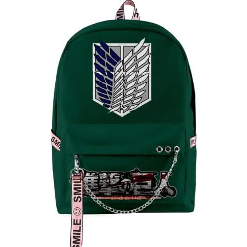 Japan Anime Attack on Titan Women Men Oxford Waterproof Backpack Boys Girls Primary Middle School Students Schoolbag Chest Bag