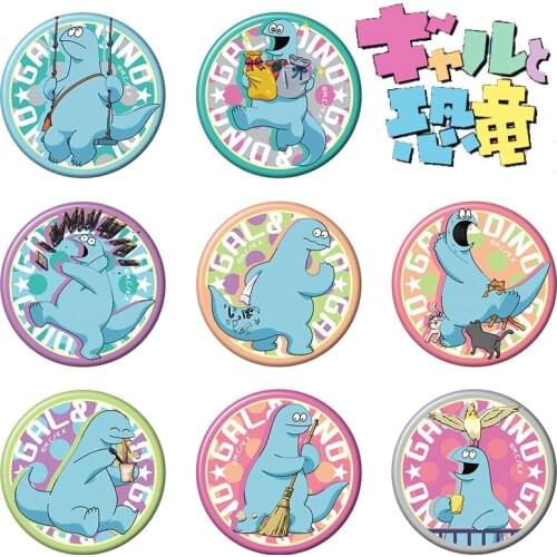 Japanese Anime Gal & Dino Dinosaur Kaede Cosplay Badge Cartoon Garniture Bedges For Backpack Bags Hat Decor Brooch Pin Toy Gifts