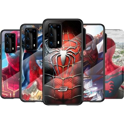 Tempered Glass Cover Marvel Spider Man Sport For Huawei P40 P30 P20 P10 Pro Plus Lite 5G 2019 Phone Case