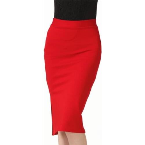 Faldas mujer moda 2020 skirts womens High Waist Slim Split Professional Hip Elastic Stretch Pencil Skirt saia S-5XL