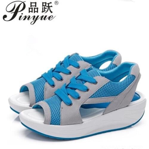 Size 35--42 Womens Fishnet Mesh Sandals New Platform Shoes Casual Shoes Platform Sneakers Outdoor Non-Slip Flat Shoes Walking