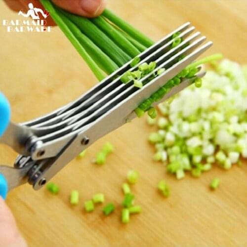 19cm Minced 5 Layers Multifunctional Kitchen Scissor Shredded Chopped Scallion Cutter Herb Laver Spices Cook Tool Cut Kitchen