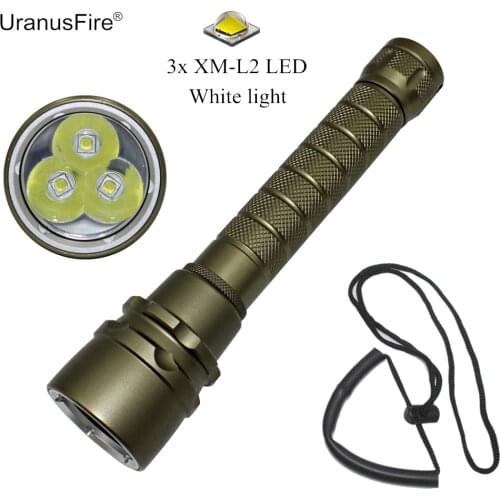 3000LM L2 LED Waterproof Scuba Diver Diving Flashlight Underwater Dive Torch Hunting Lamp for 18650 Battery