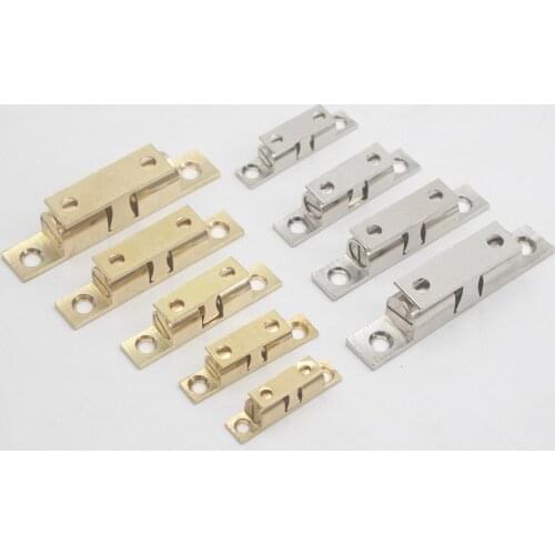 4pcs 35-70mm Pure Copper Double Ball Latch Clip Lock Cabinet Door Catches Touch Beads Bronze Brass Color Hardware Accessories