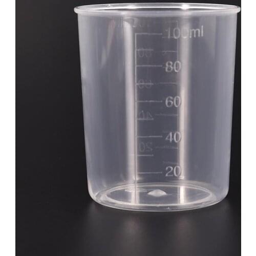 5Pcs 100ml Plastic Graduated Measuring Cup Liquid Measuring Cup Glass Cup Container Kitchen Accessories Kitchen Beaker Water Jug