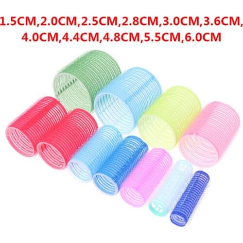 6 PcsHairdressing Home Use DIY Magic Large Self-Adhesive Hair Rollers Styling Roller Roll Curler Beauty Tool 3 Size