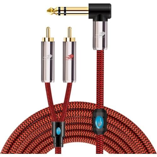 Stereo 1/4'' Jack 6.35mm to Dual RCA Male Audio Cable For Amplifier Speaker Subwoofer Audio Devices 1m 2m 3m 5m