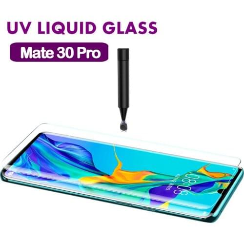 BoeYink UV Full Glue Tempered Glass for Huawei Mate 30 Pro 5G Screen Protector UV Glass Film For Huawei P30 P20 Pro Mate 20